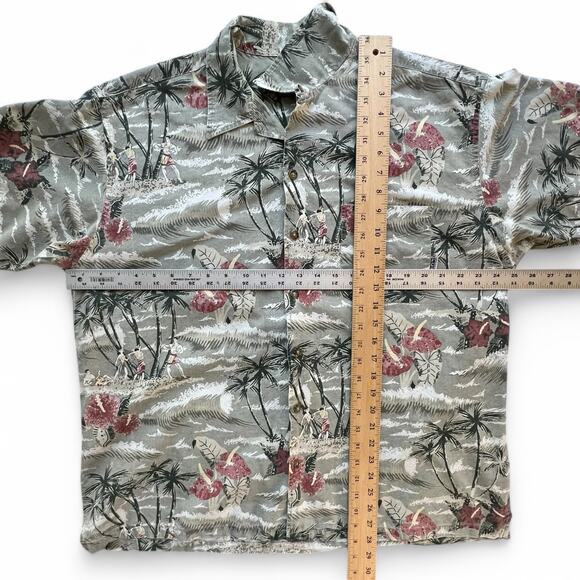Vintage Pacific Coast Highway Hawaiian Hula Tropical AOP Surf Shirt Button Up L - Picture 8 of 8